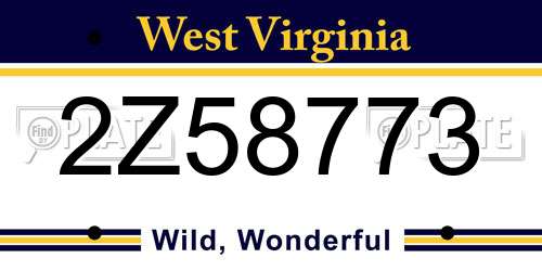 2Z58773 West Virginia License Plate