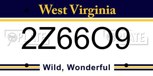 2Z66O9 West Virginia License Plate