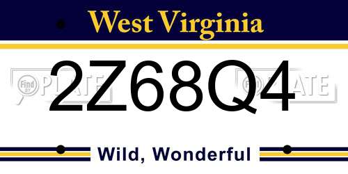 2Z68Q4 West Virginia License Plate