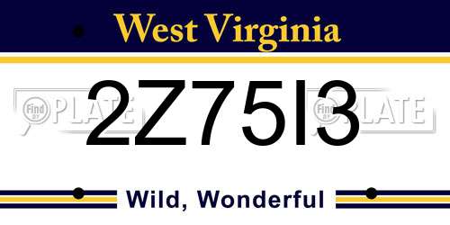 2Z75I3 West Virginia License Plate