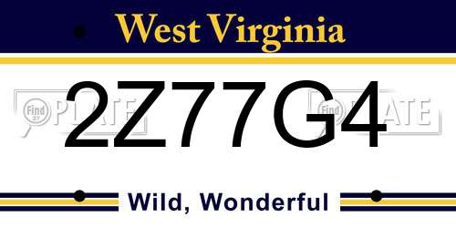 2Z77G4 West Virginia License Plate