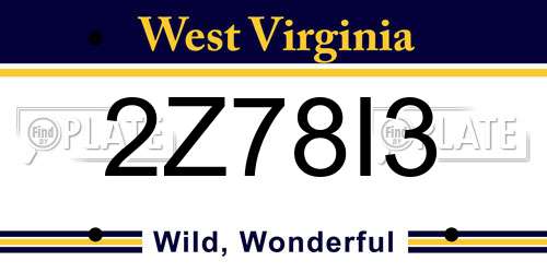 2Z78I3 West Virginia License Plate