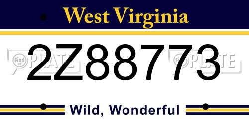 2Z88773 West Virginia License Plate