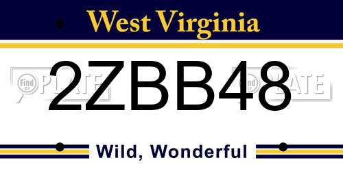 2ZBB48 West Virginia License Plate