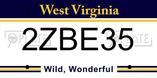 2ZBE35 West Virginia License Plate