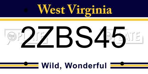 2ZBS45 West Virginia License Plate