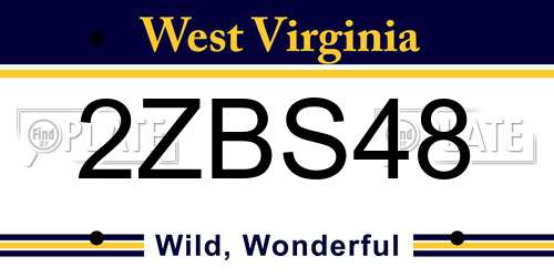 2ZBS48 West Virginia License Plate
