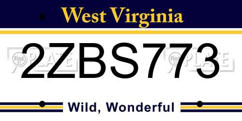 2ZBS773 West Virginia License Plate