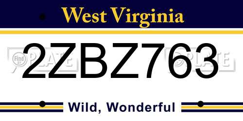 2ZBZ763 West Virginia License Plate