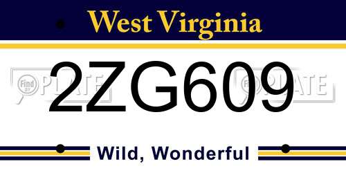 2ZG609 West Virginia License Plate