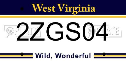 2ZGS04 West Virginia License Plate