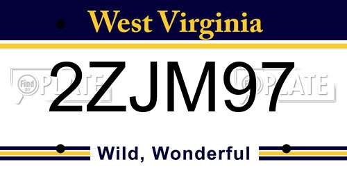2ZJM97 West Virginia License Plate
