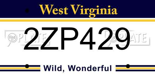 2ZP429 West Virginia License Plate