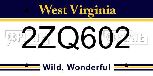2ZQ602 West Virginia License Plate