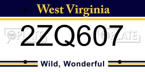 2ZQ607 West Virginia License Plate