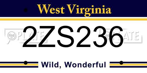 2ZS236 West Virginia License Plate