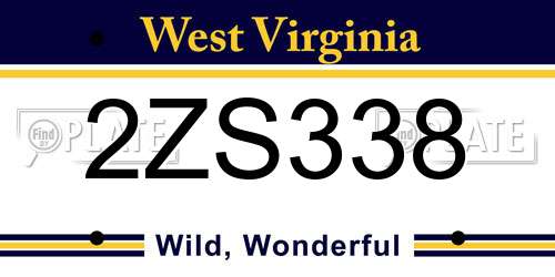 2ZS338 West Virginia License Plate