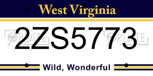 2ZS5773 West Virginia License Plate