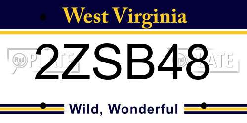 2ZSB48 West Virginia License Plate