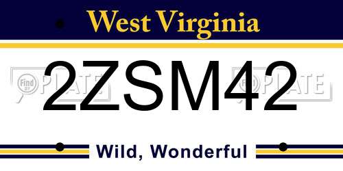 2ZSM42 West Virginia License Plate