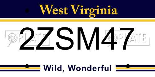 2ZSM47 West Virginia License Plate