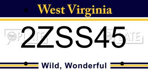 2ZSS45 West Virginia License Plate