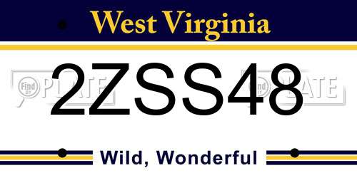 2ZSS48 West Virginia License Plate