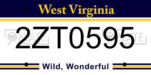2ZT0595 West Virginia License Plate
