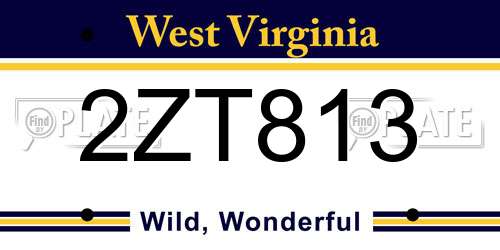 2ZT813 West Virginia License Plate
