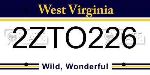2ZTO226 West Virginia License Plate
