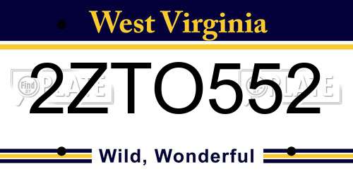 2ZTO552 West Virginia License Plate
