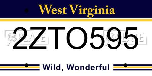 2ZTO595 West Virginia License Plate