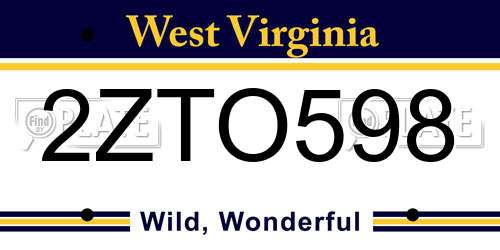 2ZTO598 West Virginia License Plate