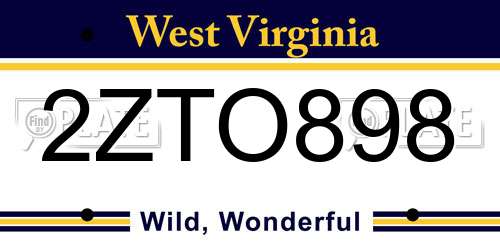 2ZTO898 West Virginia License Plate