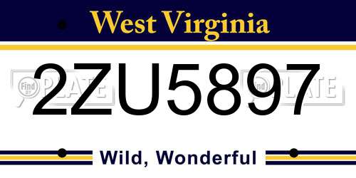2ZU5897 West Virginia License Plate