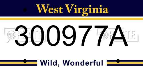 300977A West Virginia License Plate