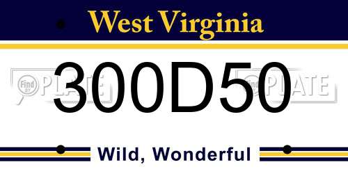 300D50 West Virginia License Plate