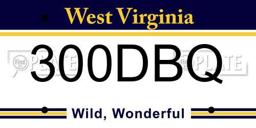 300DBQ West Virginia License Plate
