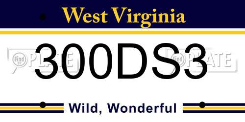 300DS3 West Virginia License Plate