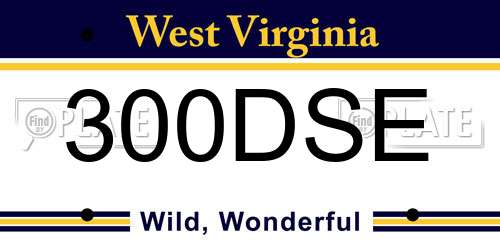300DSE West Virginia License Plate