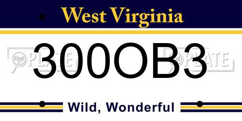 300OB3 West Virginia License Plate