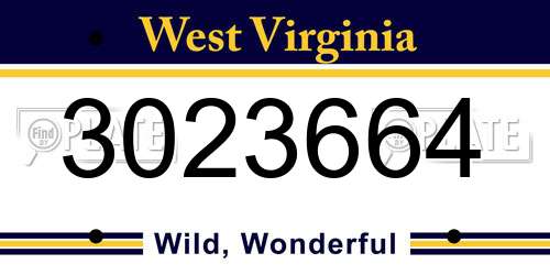 3023664 West Virginia License Plate