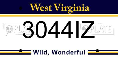 3044IZ West Virginia License Plate