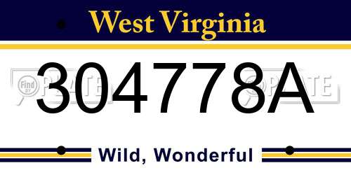 304778A West Virginia License Plate
