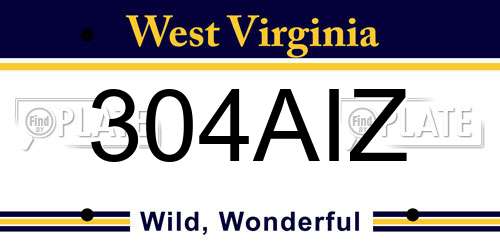 304AIZ West Virginia License Plate
