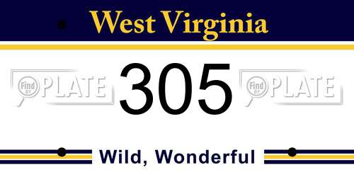 305 West Virginia License Plate