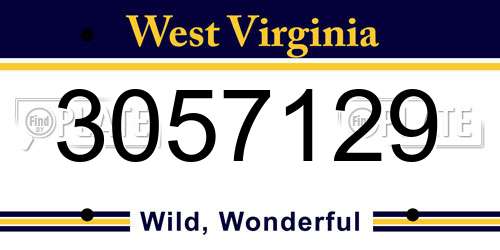 3057129 West Virginia License Plate