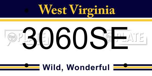 3060SE West Virginia License Plate