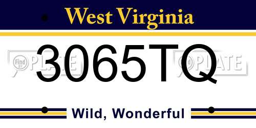 3065TQ West Virginia License Plate