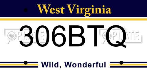 306BTQ West Virginia License Plate